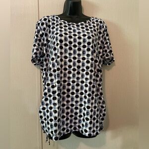 urban rose Black and White Polka Dot Boxy Blouse (with Blue)